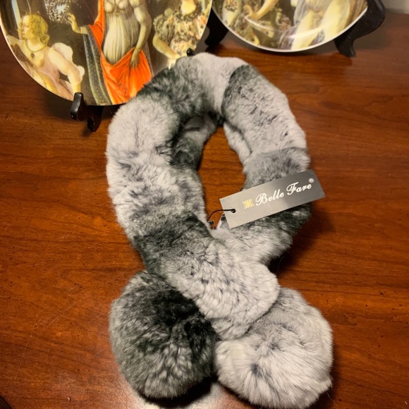Rex Rabbit Fur Scarf (Chinchilla) - Italia - Picture 1 of 7